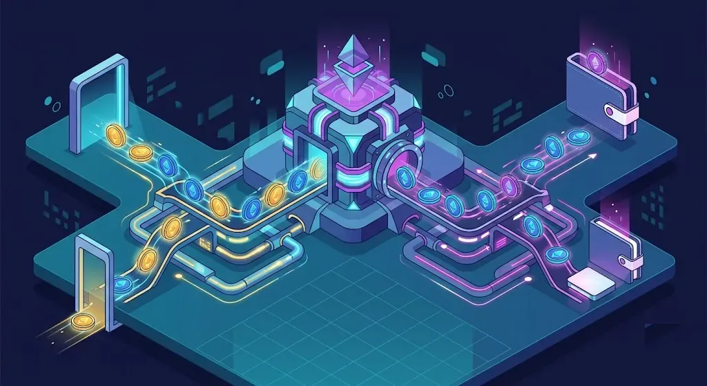 Two USDT transfer flows: deposit and withdrawal