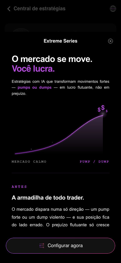 Página de introdução da Extreme Series