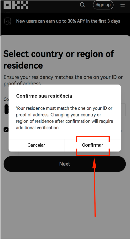 Review OKX registration details