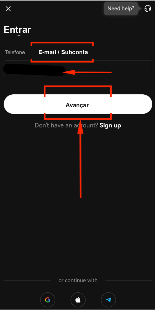 Tap Log in button on OKX