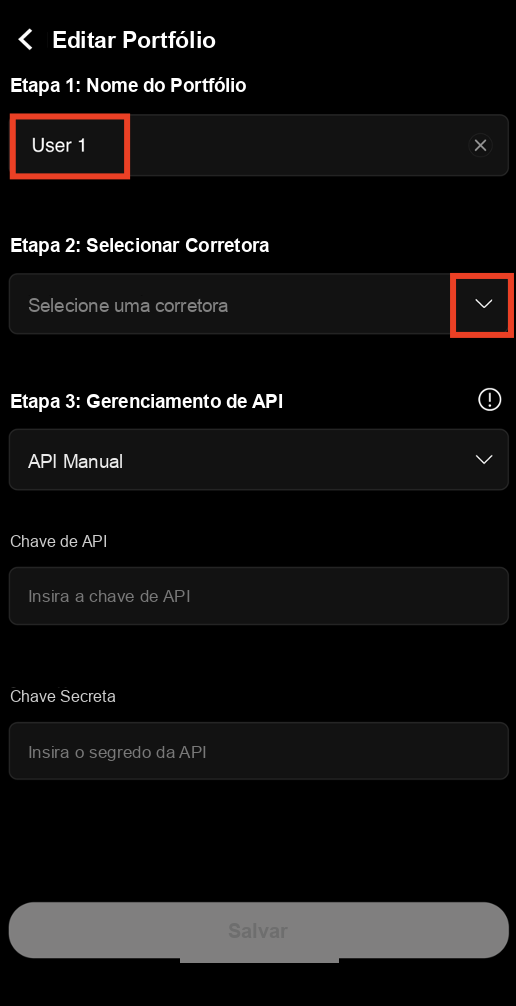 Enter portfolio name and select OKX exchange