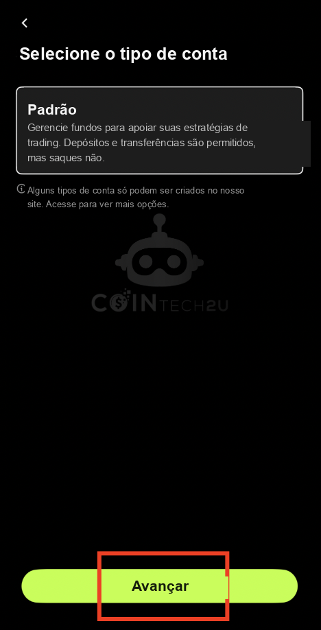 Tap Next to continue sub-account creation