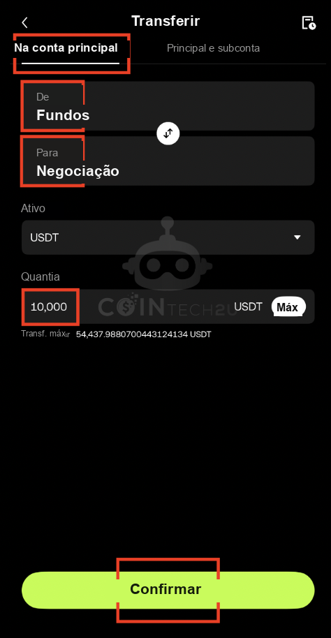 Transfer USDT from Funding to Trading Wallet on OKX
