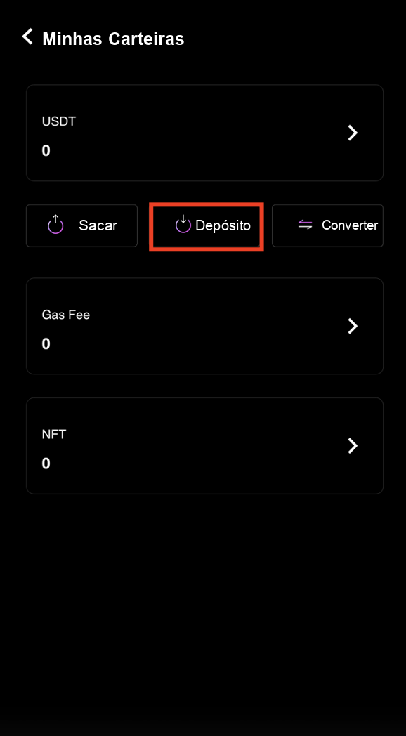 Tap Deposit in CoinTech2u wallet