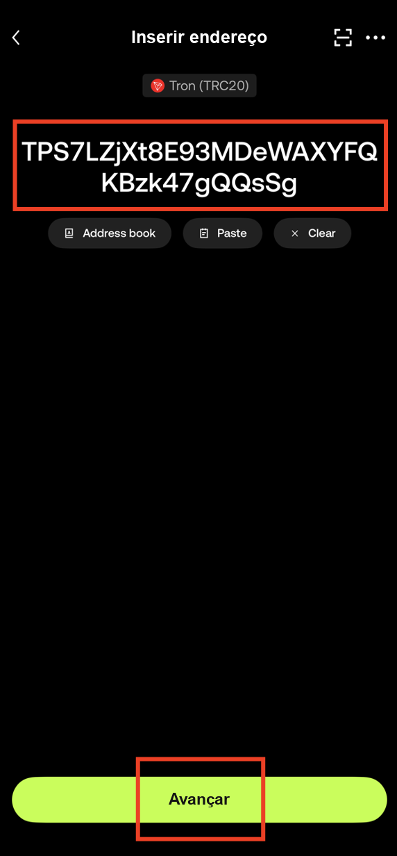 Paste CoinTech2u deposit address in OKX withdrawal