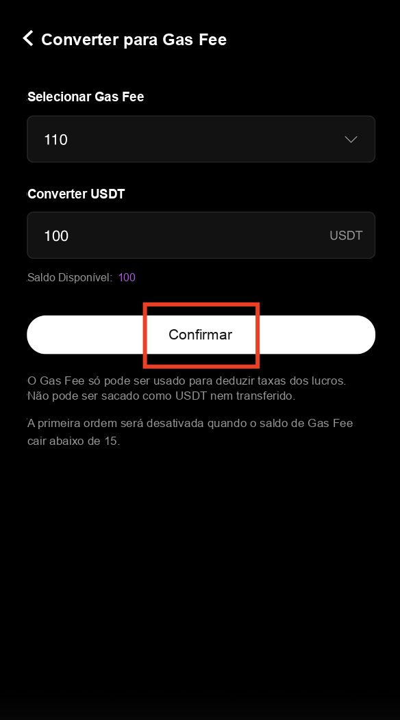 Confirm USDT to Gas Fee conversion in CoinTech2u
