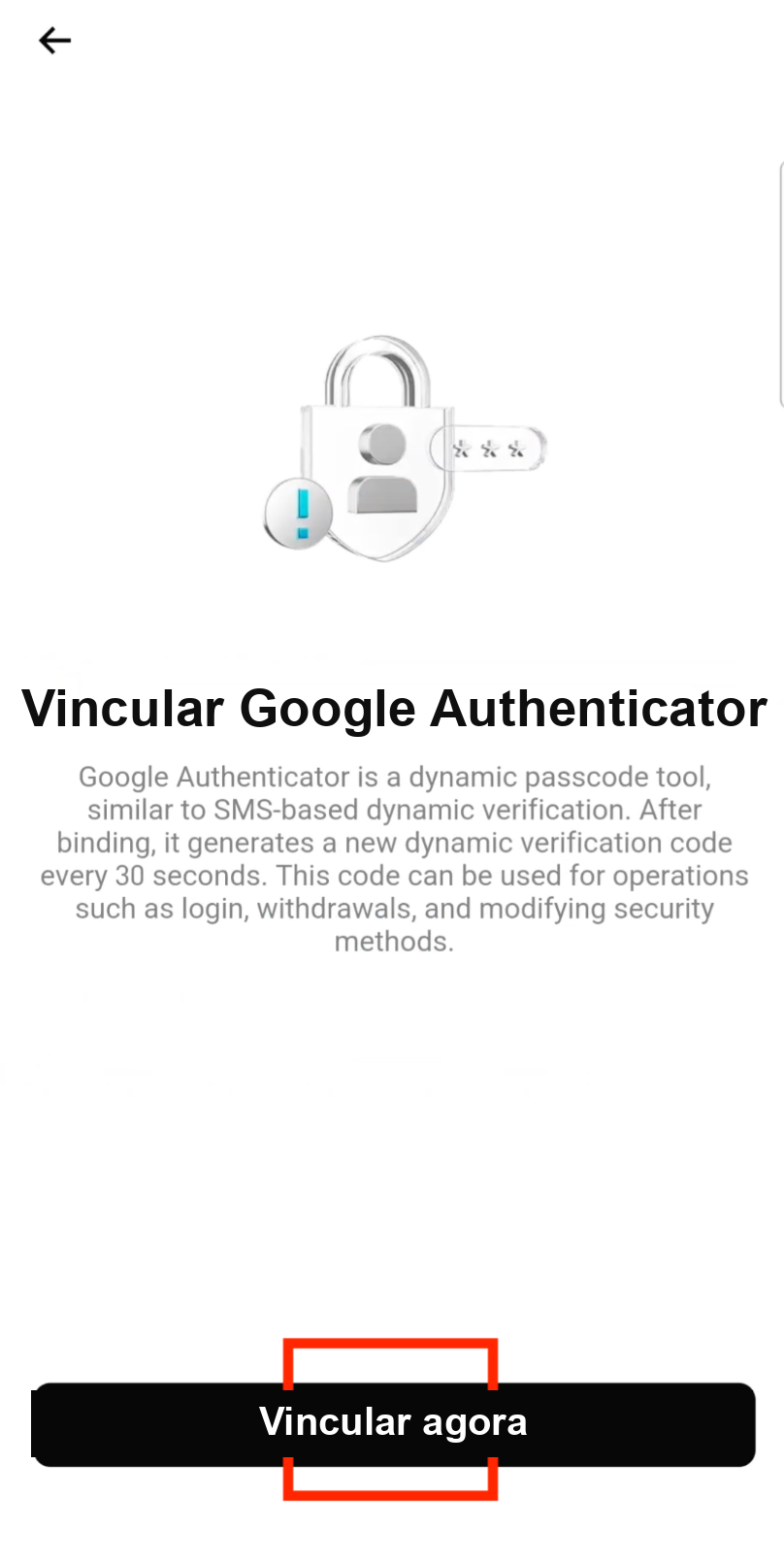 Tap Bind now to link Google Authenticator to Bitget
