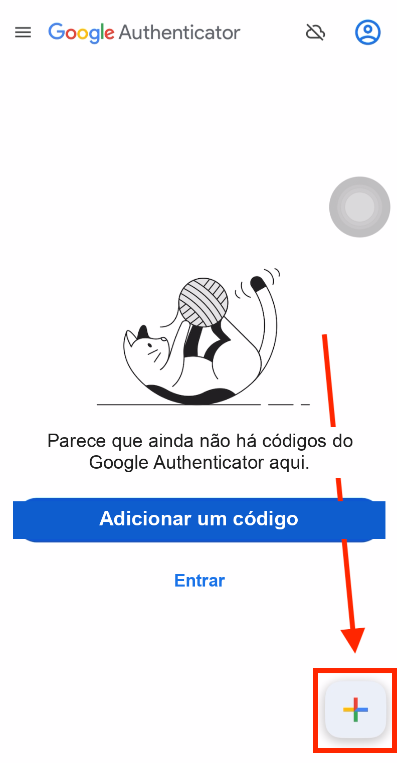 Tap plus button in Google Authenticator