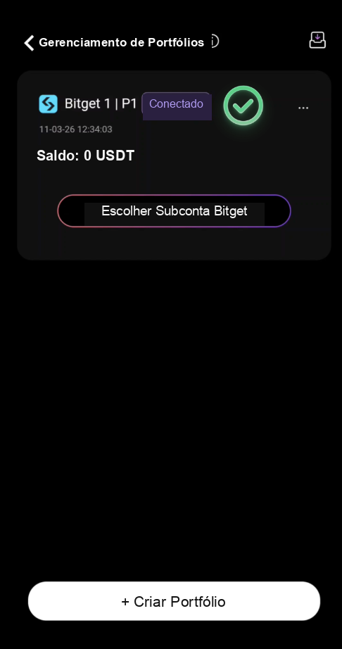 Bitget sub-account successfully connected