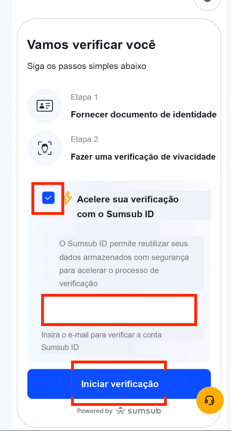 Acelerar a verificação KYC da Bybit