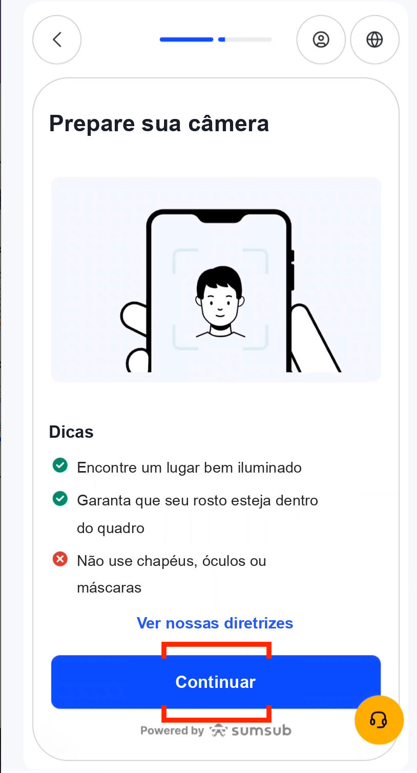 Preparar-se para a verificação facial da Bybit