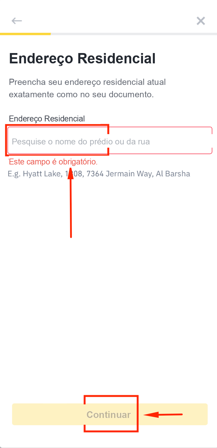 Inserir a data de nascimento para o KYC da Binance