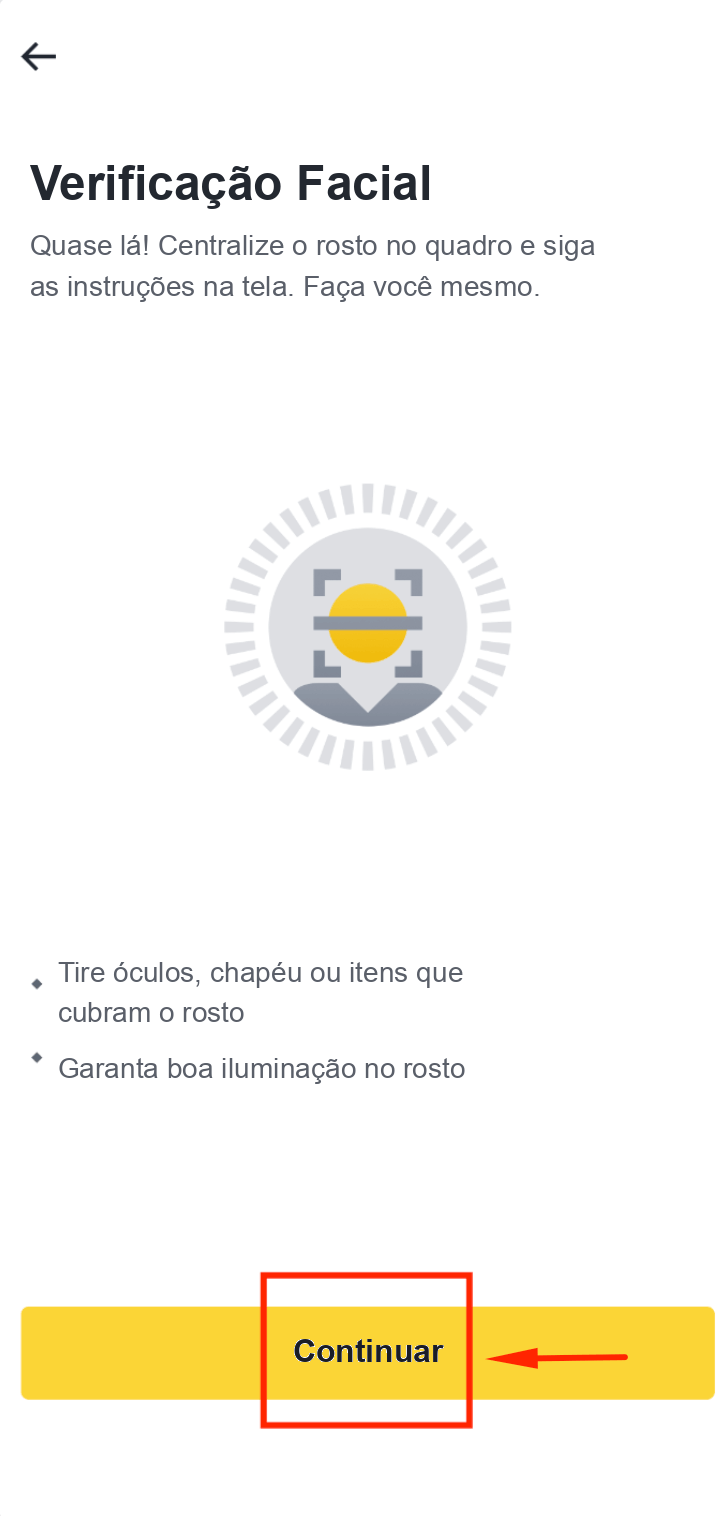 Enviar fotos do documento de identidade para o KYC da Binance