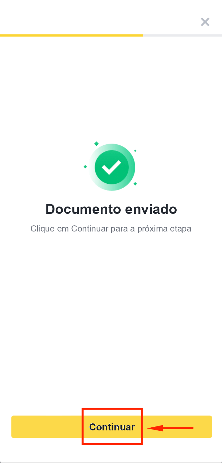 Escolher documento de identidade para a verificação da Binance